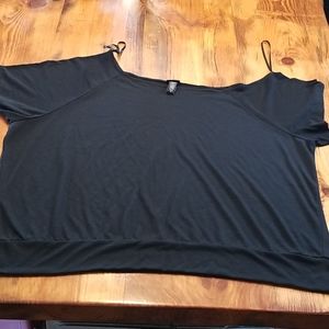 Torrid 5 Black Blouse Shirt Top Short Slee…